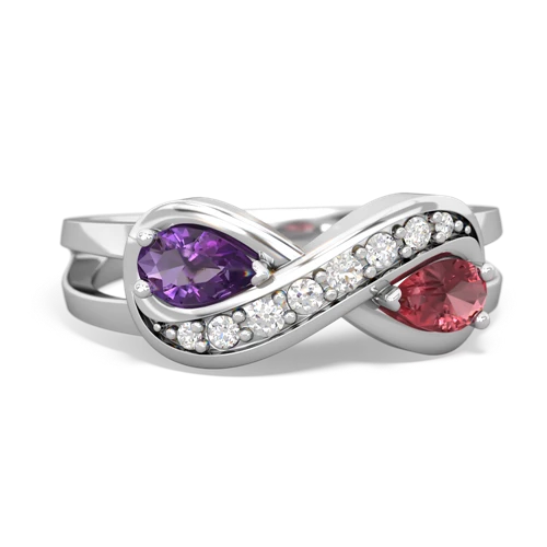 amethyst-tourmaline diamond infinity ring