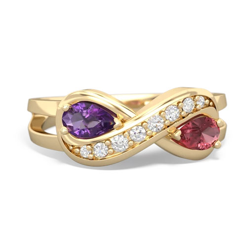 amethyst-tourmaline diamond infinity ring