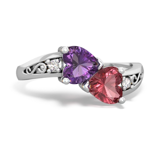 amethyst-tourmaline filligree ring