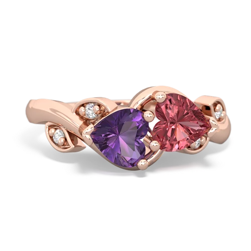 amethyst-tourmaline floral keepsake ring