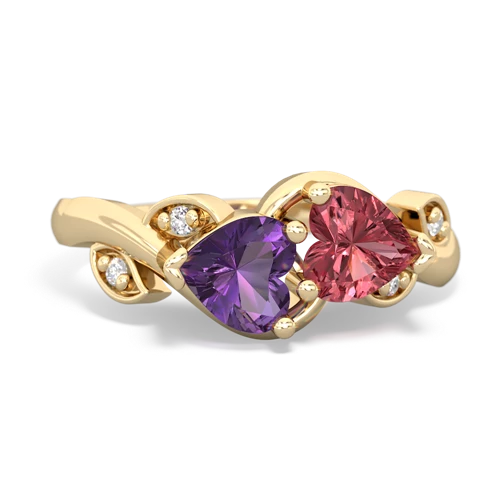 amethyst-tourmaline floral keepsake ring