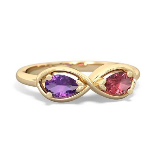 amethyst-tourmaline infinity ring