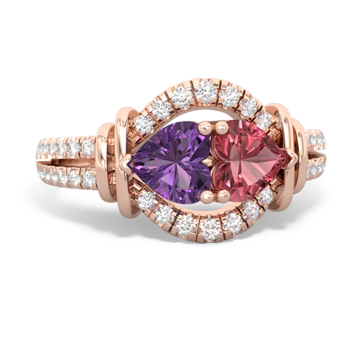 amethyst-tourmaline pave keepsake ring