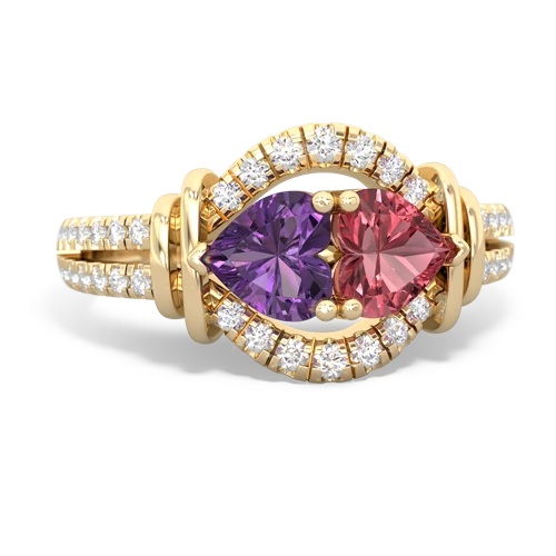 amethyst-tourmaline pave keepsake ring