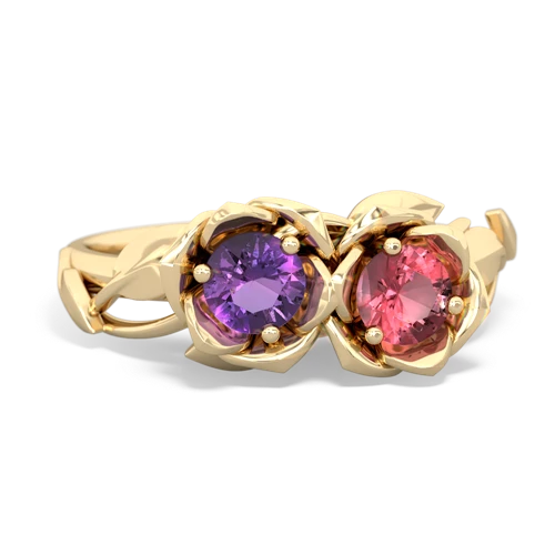 amethyst-tourmaline roses ring