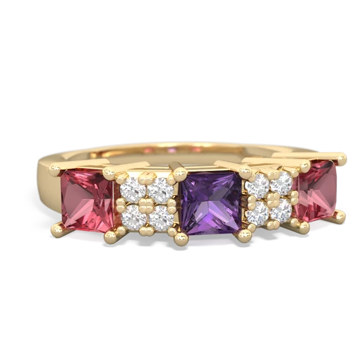 amethyst-tourmaline timeless ring