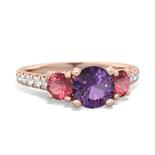 amethyst-tourmaline trellis pave ring