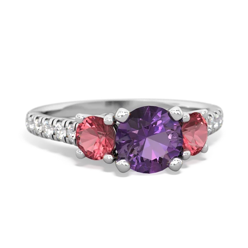 amethyst-tourmaline trellis pave ring