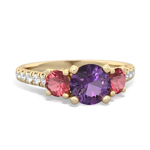 amethyst-tourmaline trellis pave ring