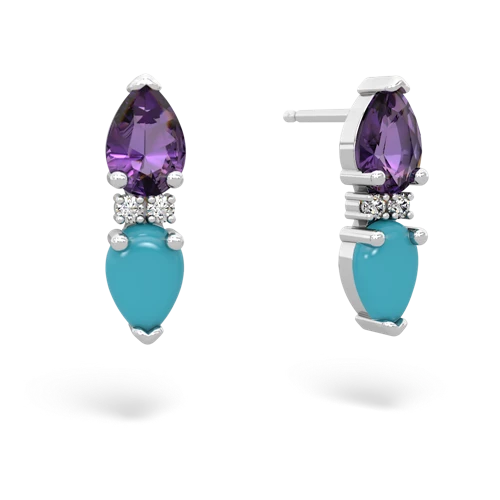 amethyst-turquoise bowtie earrings