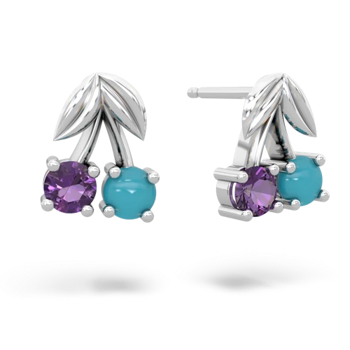 amethyst-turquoise cherries earrings