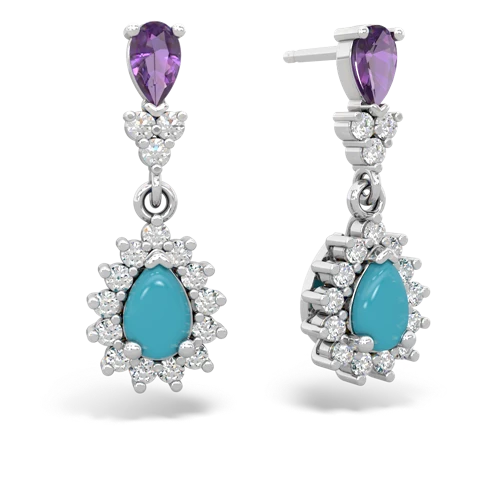 amethyst-turquoise dangle earrings
