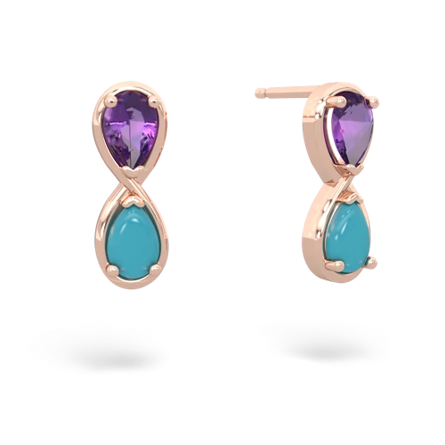 amethyst-turquoise infinity earrings