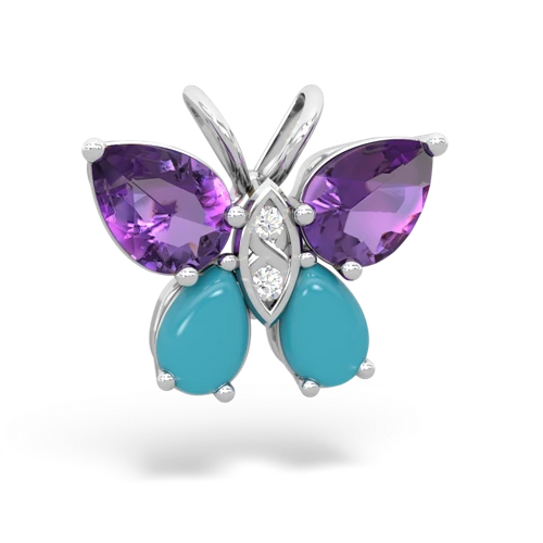 amethyst-turquoise butterfly pendant
