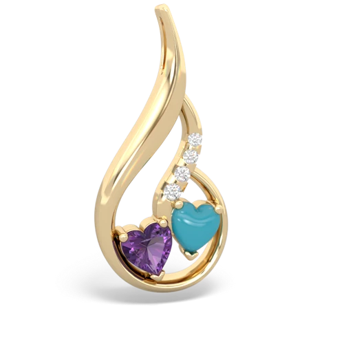 amethyst-turquoise keepsake swirl pendant