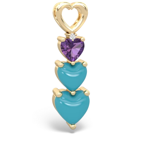 amethyst-turquoise three stone pendant