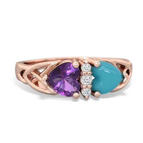 amethyst-turquoise celtic ring
