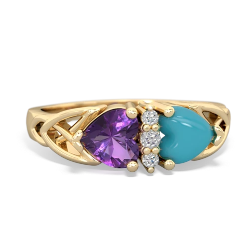 amethyst-turquoise celtic ring