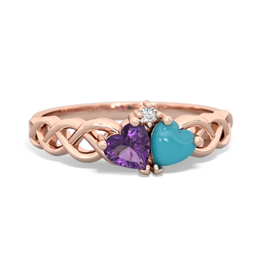 amethyst-turquoise celtic braid ring