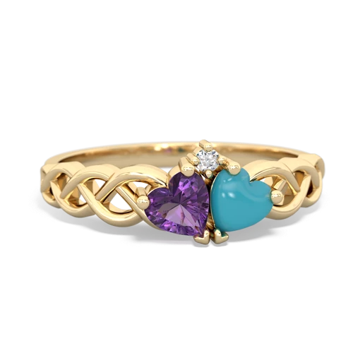 amethyst-turquoise celtic braid ring