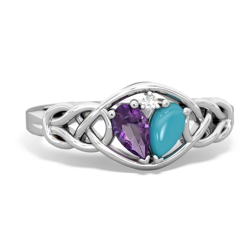 amethyst-turquoise celtic knot ring