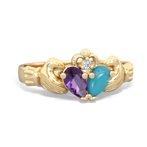 amethyst-turquoise claddagh ring