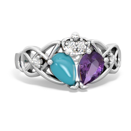 amethyst-turquoise claddagh ring