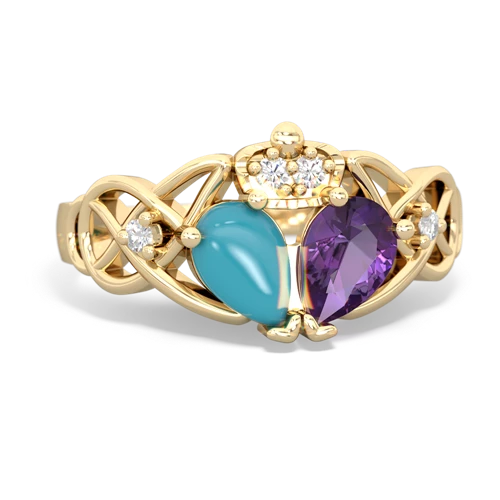 amethyst-turquoise claddagh ring