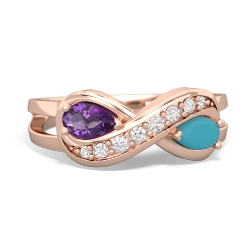 amethyst-turquoise diamond infinity ring