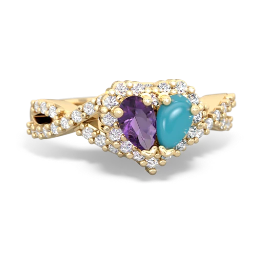 amethyst-turquoise engagement ring