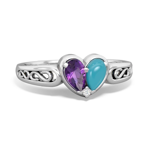 amethyst-turquoise filligree ring