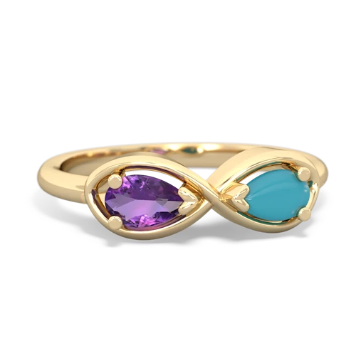 amethyst-turquoise infinity ring