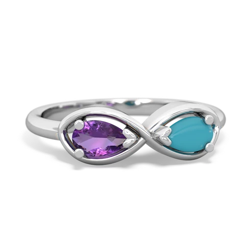 amethyst-turquoise infinity ring