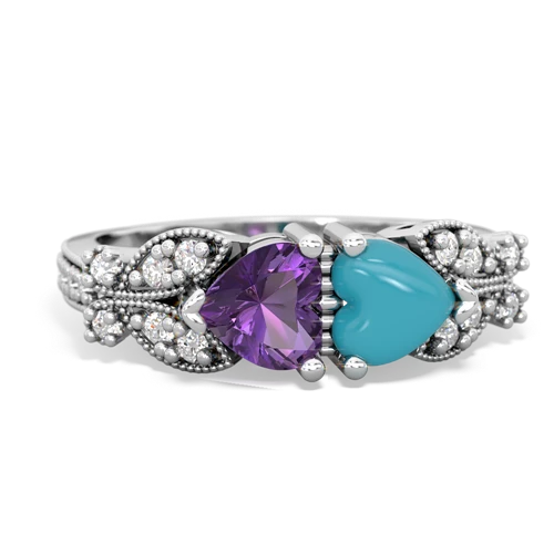 amethyst-turquoise keepsake butterfly ring