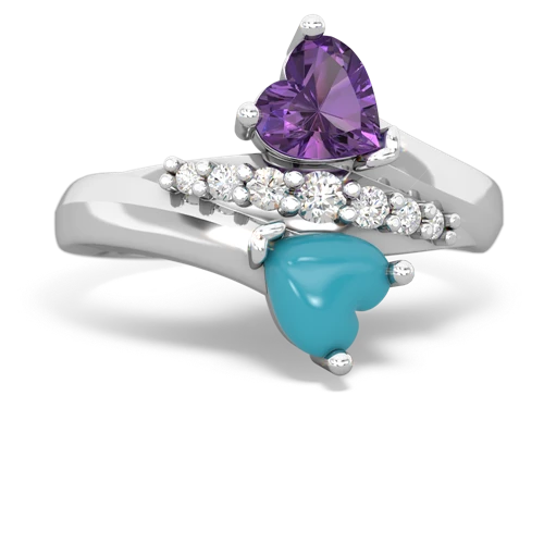 amethyst-turquoise modern ring