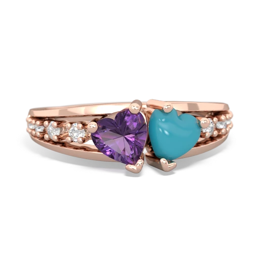 amethyst-turquoise modern ring