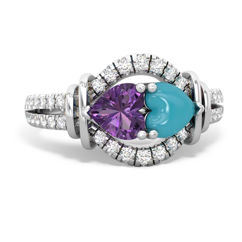 amethyst-turquoise pave keepsake ring