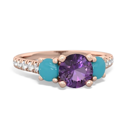 amethyst-turquoise trellis pave ring