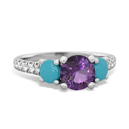 amethyst-turquoise trellis pave ring