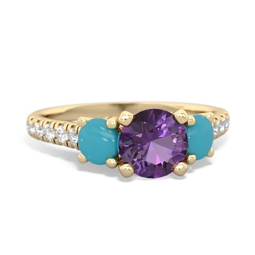 amethyst-turquoise trellis pave ring