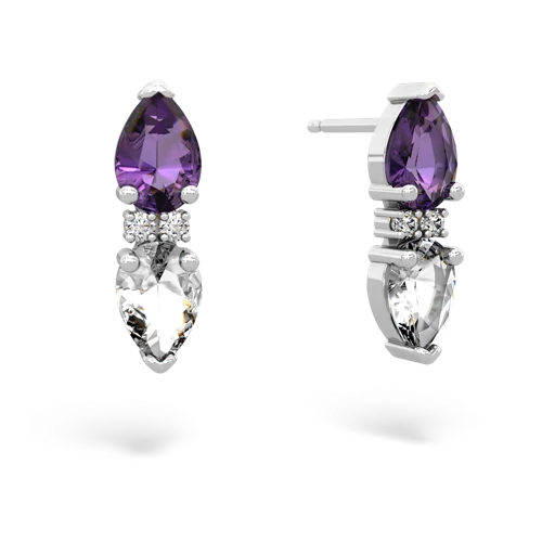 amethyst-white topaz bowtie earrings