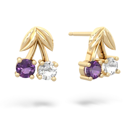 amethyst-white topaz cherries earrings