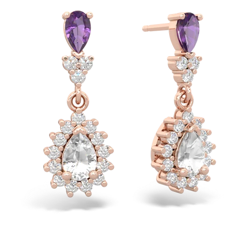 amethyst-white topaz dangle earrings