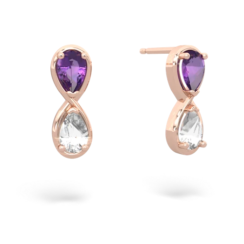 amethyst-white topaz infinity earrings