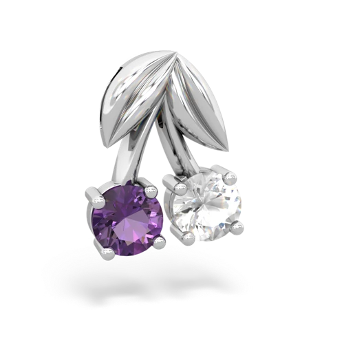 amethyst-white topaz cherries pendant