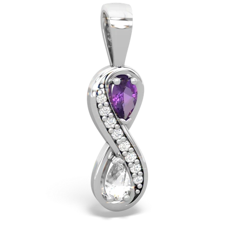 amethyst-white topaz keepsake infinity pendant