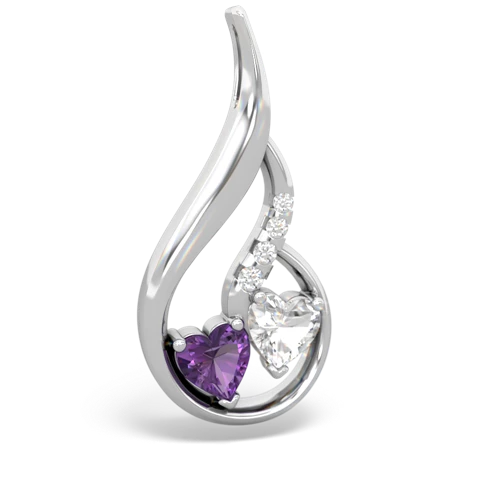 amethyst-white topaz keepsake swirl pendant