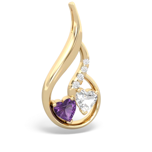 amethyst-white topaz keepsake swirl pendant