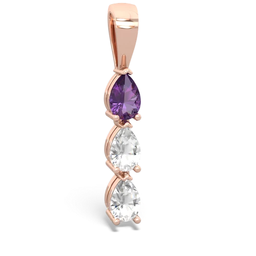 amethyst-white topaz three stone pendant