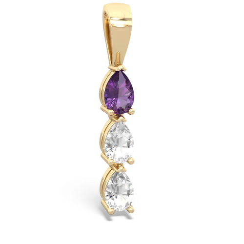 amethyst-white topaz three stone pendant